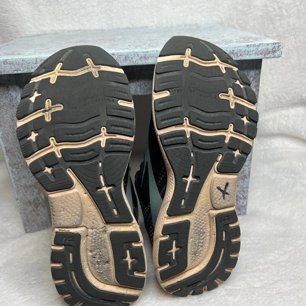 Brooks Ghost‎ 14 Women's Running Shoes Black Pink Teal Size 7.5